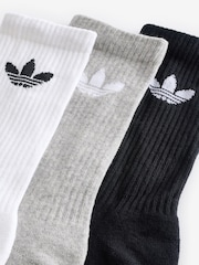 adidas Originals Black Trefoil Crew Socks 6 Pack - Image 3 of 8