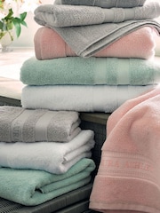 Laura Ashley White Luxury 100% Cotton Embroidered Towel - Image 2 of 5