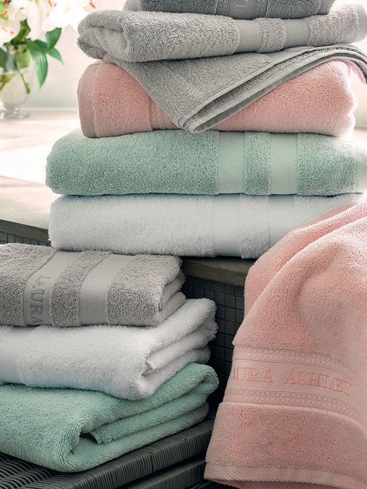 Laura Ashley White Luxury 100% Cotton Embroidered Towel - Image 2 of 5