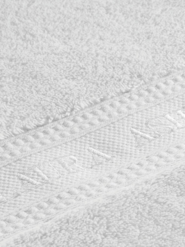 Laura Ashley White Luxury 100% Cotton Embroidered Towel - Image 5 of 5