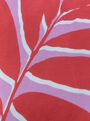 Fusion Pink 100% Cotton Leaf Print Outdoor Cushion - Image 4 of 5