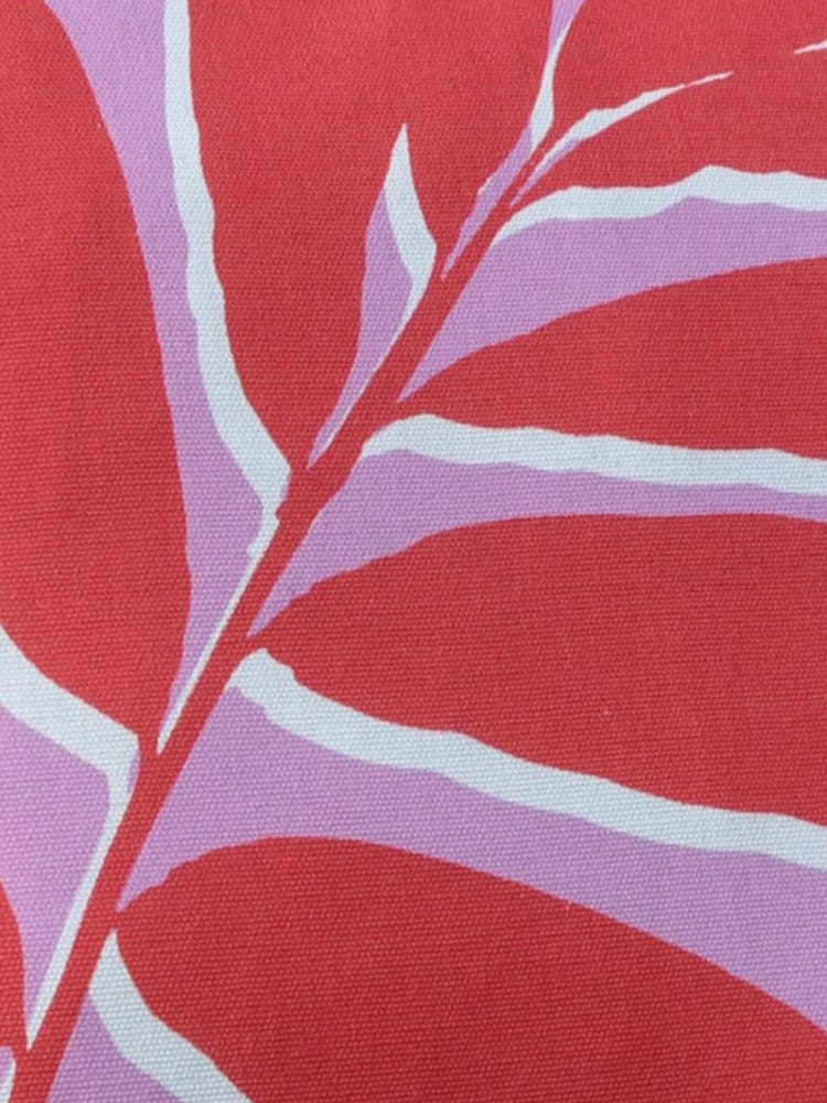 Fusion Pink 100% Cotton Leaf Print Outdoor Cushion - Image 4 of 5
