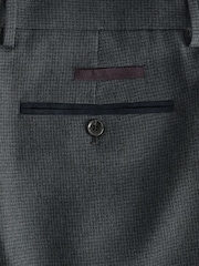Navy Blue Regular Fit Trimmed Textured Suit Trousers - Image 7 of 8
