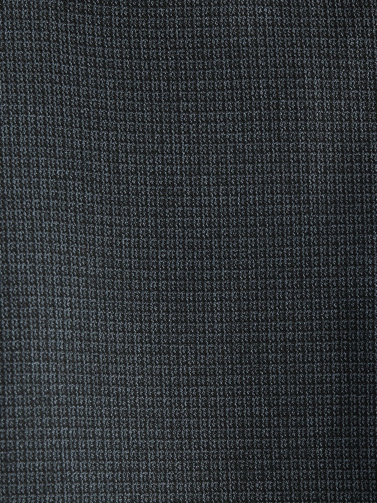 Navy Blue Regular Fit Trimmed Textured Suit Trousers - Image 8 of 8