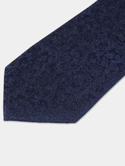 MOSS Navy Blue Floral Swirl Tie - Image 2 of 3