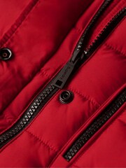 Superdry Red Fuji Hooded Longline Puffer Coat - Image 6 of 6