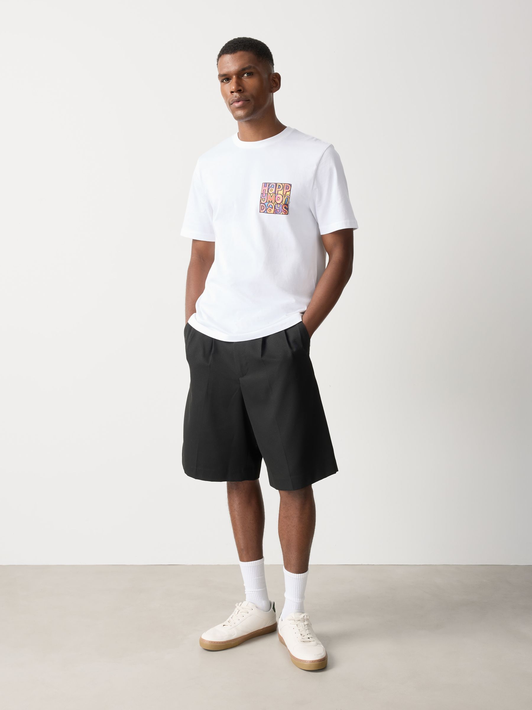 Buy White Happy Monday Regular Fit Band Graphic Print T-Shirt from