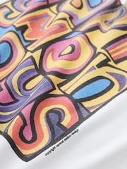 White Happy Monday Regular Fit Band Graphic Print T-Shirt - Image 2 of 3