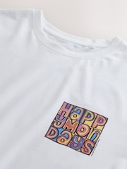 White Happy Monday Regular Fit Band Graphic Print T-Shirt - Image 3 of 3