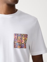 White Happy Monday Regular Fit Band Graphic Print T-Shirt - Image 5 of 8