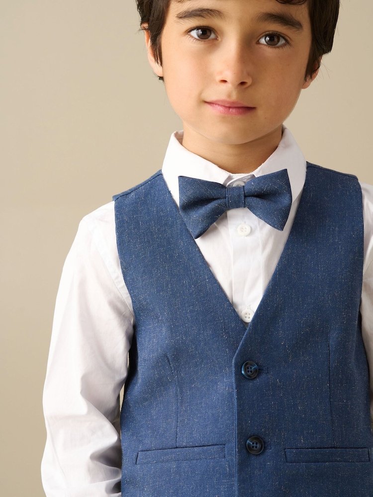 Angel & Rocket Blue Luca Melange Waistcoat Set - Image 4 of 4 Angel & Rocket Blue Luca Melange Waistcoat Set - Image 4 of 4