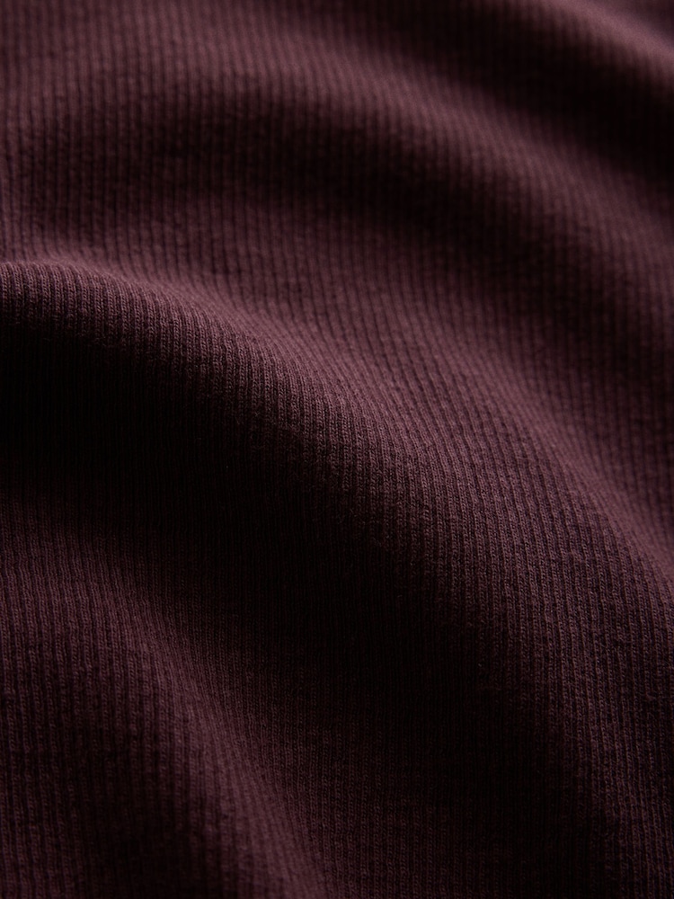 The Set 4 Pack Long Sleeve Ribbed V-Neck T-Shirts Dark Navy/Plum/Pink/White - Image 7 of 7