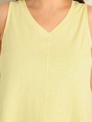 Evans Yellow Premium Cotton Vest Top - Image 4 of 5