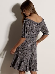 Apricot Blue Irregular Spot Bardot Mini Dress - Image 3 of 4
