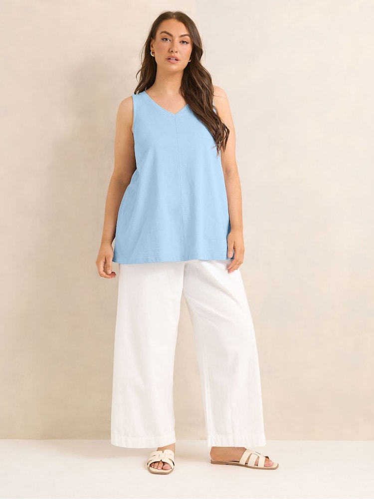 Evans Blue Premium Cotton Vest Top - Image 2 of 6 Evans Blue Premium Cotton Vest Top - Image 2 of 6
