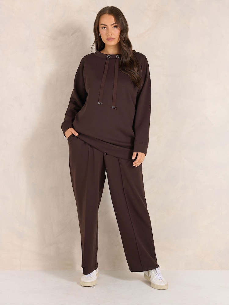 Brun - Evans Luxe Top & Shorts Sweat Set - Image 1 sur 2