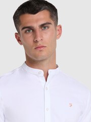 Farah White Brewer Grandad Collar Shirt - Image 4 of 5