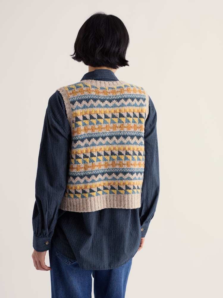 Seasalt Cornwall Blue Dawson Pick Fairisle Vest - Image 2 of 5 Seasalt Cornwall Blue Dawson Pick Fairisle Vest - Image 2 of 5