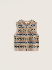 Seasalt Cornwall Blue Dawson Pick Fairisle Vest - Image 4 of 5