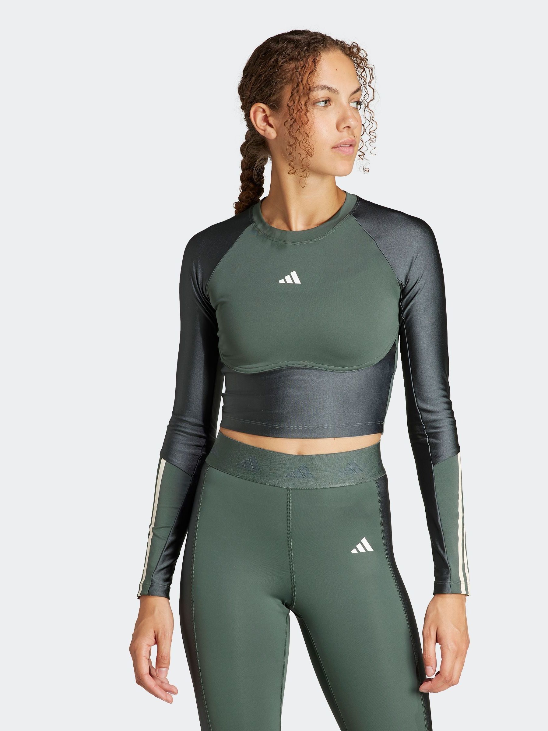 adidas long sleeve top womens green