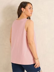 Evans Pink Premium Cotton Vest Top - Image 3 of 5