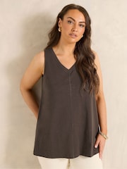 Evans Brown Premium Cotton Vest Top - Image 1 of 5