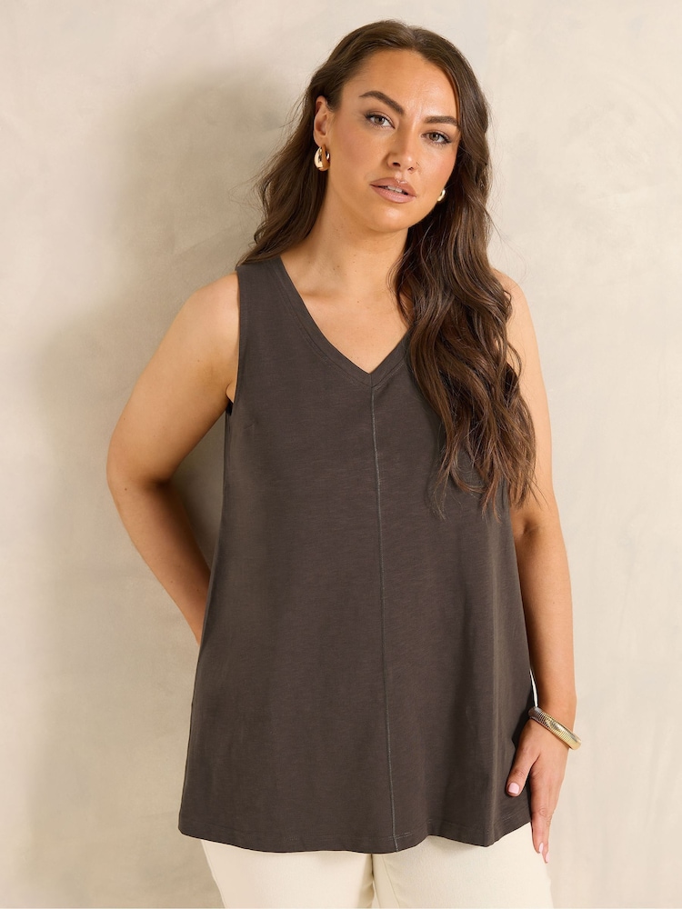 Evans Brown Premium Cotton Vest Top - Image 1 of 5 Evans Brown Premium Cotton Vest Top - Image 1 of 5