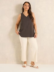 Evans Brown Premium Cotton Vest Top - Image 2 of 5