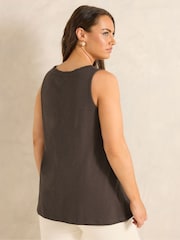 Evans Brown Premium Cotton Vest Top - Image 3 of 5