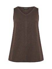 Evans Brown Premium Cotton Vest Top - Image 5 of 5