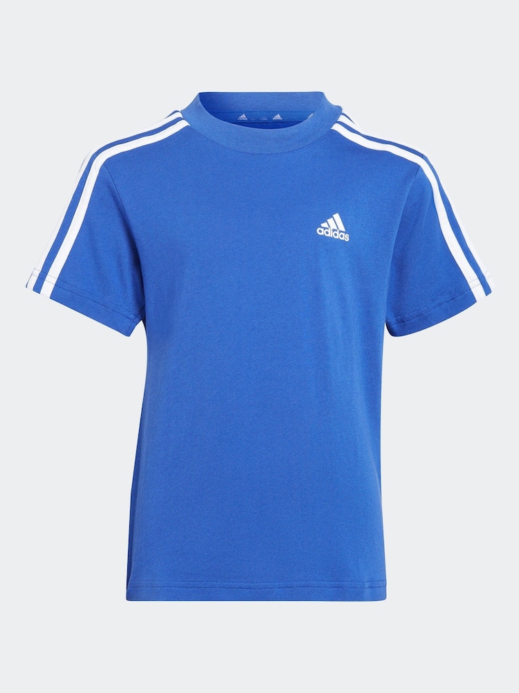 adidas Blue Kids Essentials 100% Cotton Top and Shorts Set - Image 2 of 6 adidas Blue Kids Essentials 100% Cotton Top and Shorts Set - Image 2 of 6