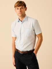 Синий - Обычный крой - Easy Care Short Sleeve Smart Shirts 2 Pack - Изображение 2 из 10