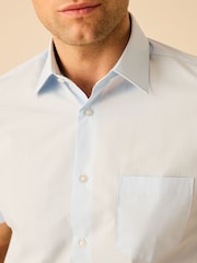 Синий - Обычный крой - Easy Care Short Sleeve Smart Shirts 2 Pack - Изображение 6 из 10