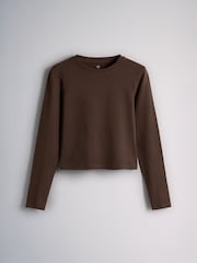 The Set 4 Pack Long Sleeve Skinny Fit Cropped T-Shirts Neutral - Image 3 of 7