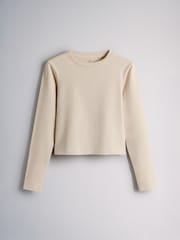 The Set 4 Pack Long Sleeve Skinny Fit Cropped T-Shirts Neutral - Image 4 of 7