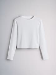 The Set 4 Pack Long Sleeve Skinny Fit Cropped T-Shirts Neutral - Image 5 of 7