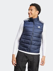 adidas Blue Essentials 3-Stripes Light Down Gilet - Image 1 of 6
