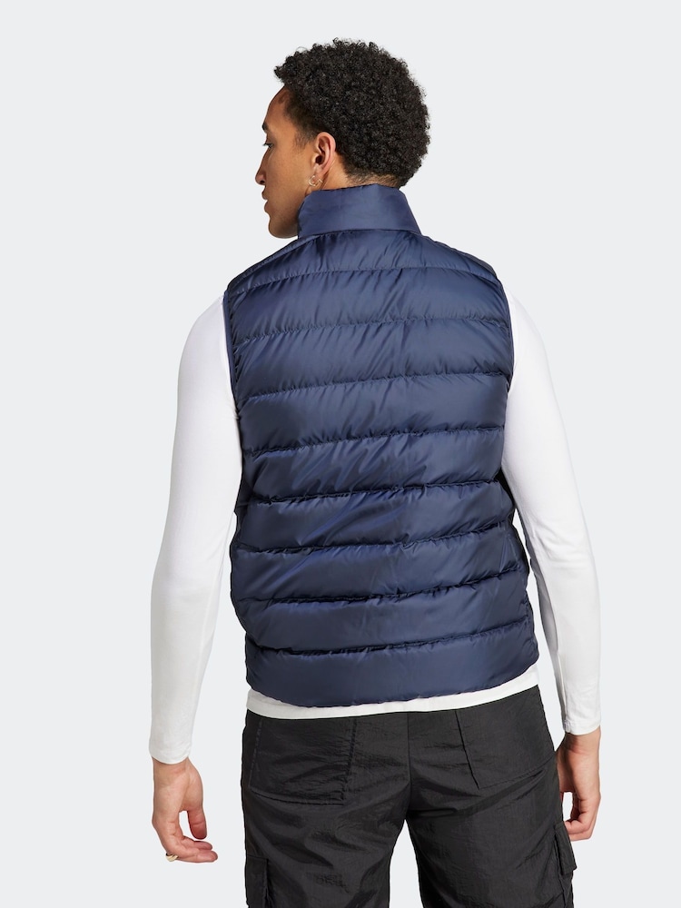 adidas Blue Essentials 3-Stripes Light Down Gilet - Image 2 of 6