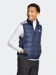 adidas Blue Essentials 3-Stripes Light Down Gilet - Image 3 of 6