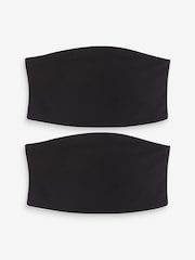 Black Cotton Rich Bandeau Boobtube Tops 2 Pack - Image 1 of 6