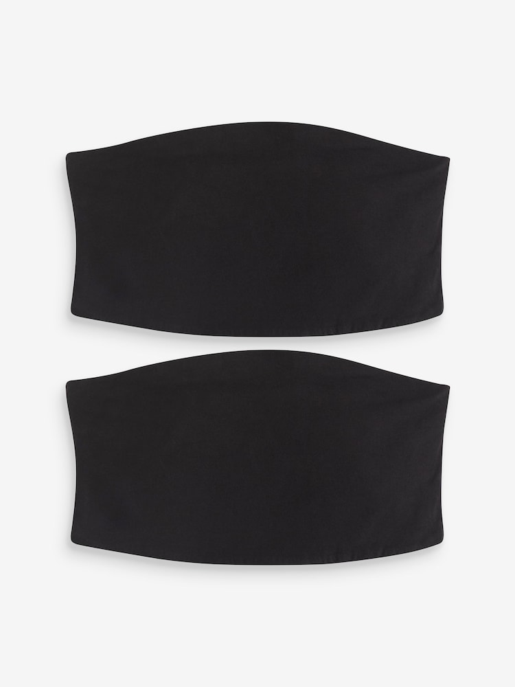 Negro - Pack de 2 tops con escote tipo bandeau con alto contenido en algodón - Imagen 1 de 6 Negro - Pack de 2 tops con escote tipo bandeau con alto contenido en algodón - Imagen 1 de 6
