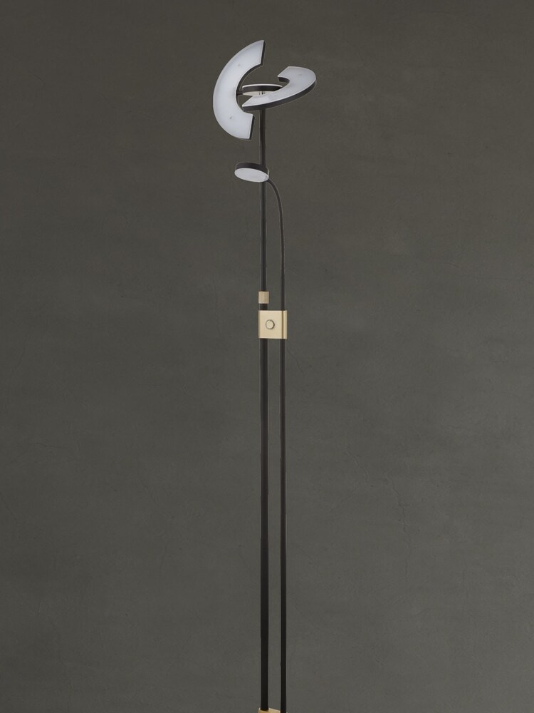 Searchlight Matt Black/Satin Brass LED Mother & Child Floor Lamp - Image 1 of 1