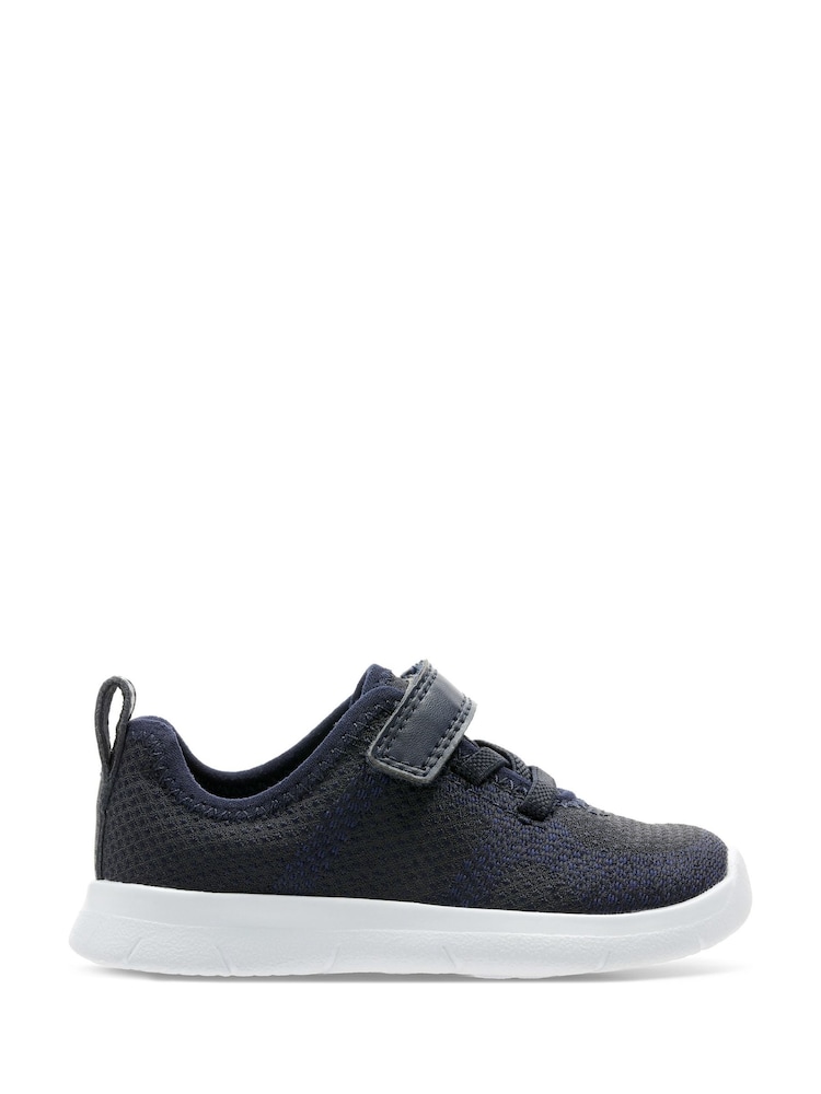 Clarks Navy Blue Multi Fit Ath Flux Trainers - Image 1 of 8