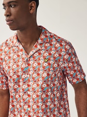 Lyle & Scott Orange Floral Print Resort Shirt - Image 1 of 4