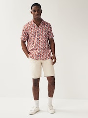 Lyle & Scott Orange Floral Print Resort Shirt - Image 4 of 4