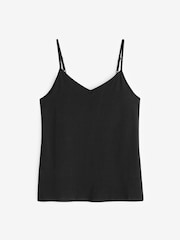 Black V-Neck Thin Strap Vest - Image 4 of 5