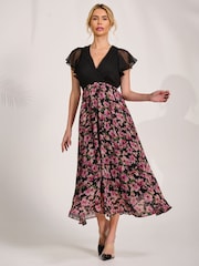 Jolie Moi Pink Printed Chiffon Midaxi Dress - Image 4 of 6