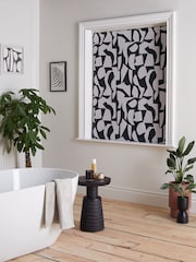 Black/White Ready Made Blackout Bathroom Roller Blind Abstract Print - Image 2 of 5