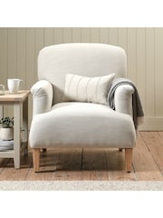 Cotswold Company Natural George Cotton Linen Weave Armchair - Image 1 of 5