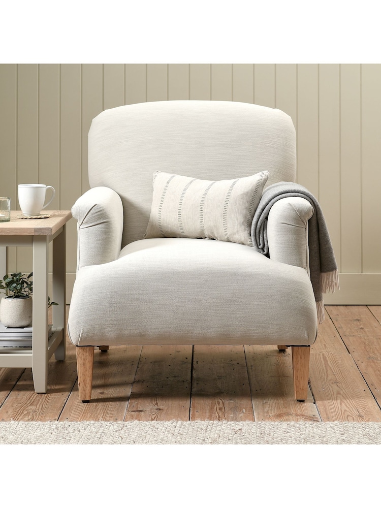 Cotswold Company Natural George Cotton Linen Weave Armchair - Image 1 of 5